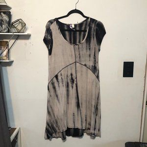 Tie dye grey white jersey knit dress! Size M